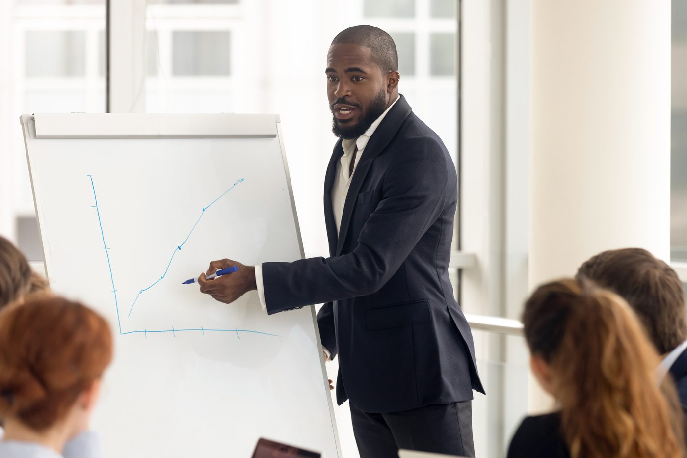 Employer presenting to candidates